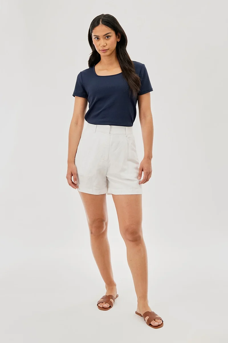 Square Neck Tee - Navy - Image 5