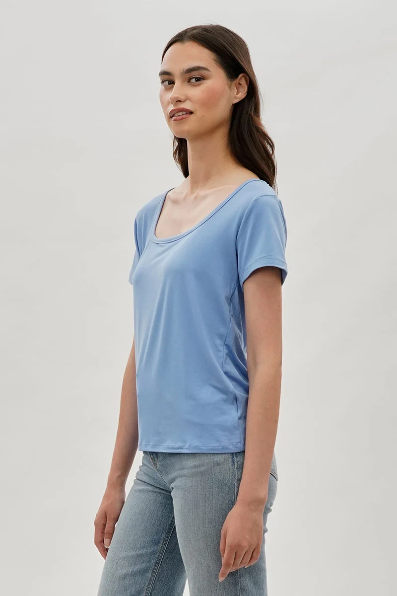 Square Neck Tee - Blue - Image 2