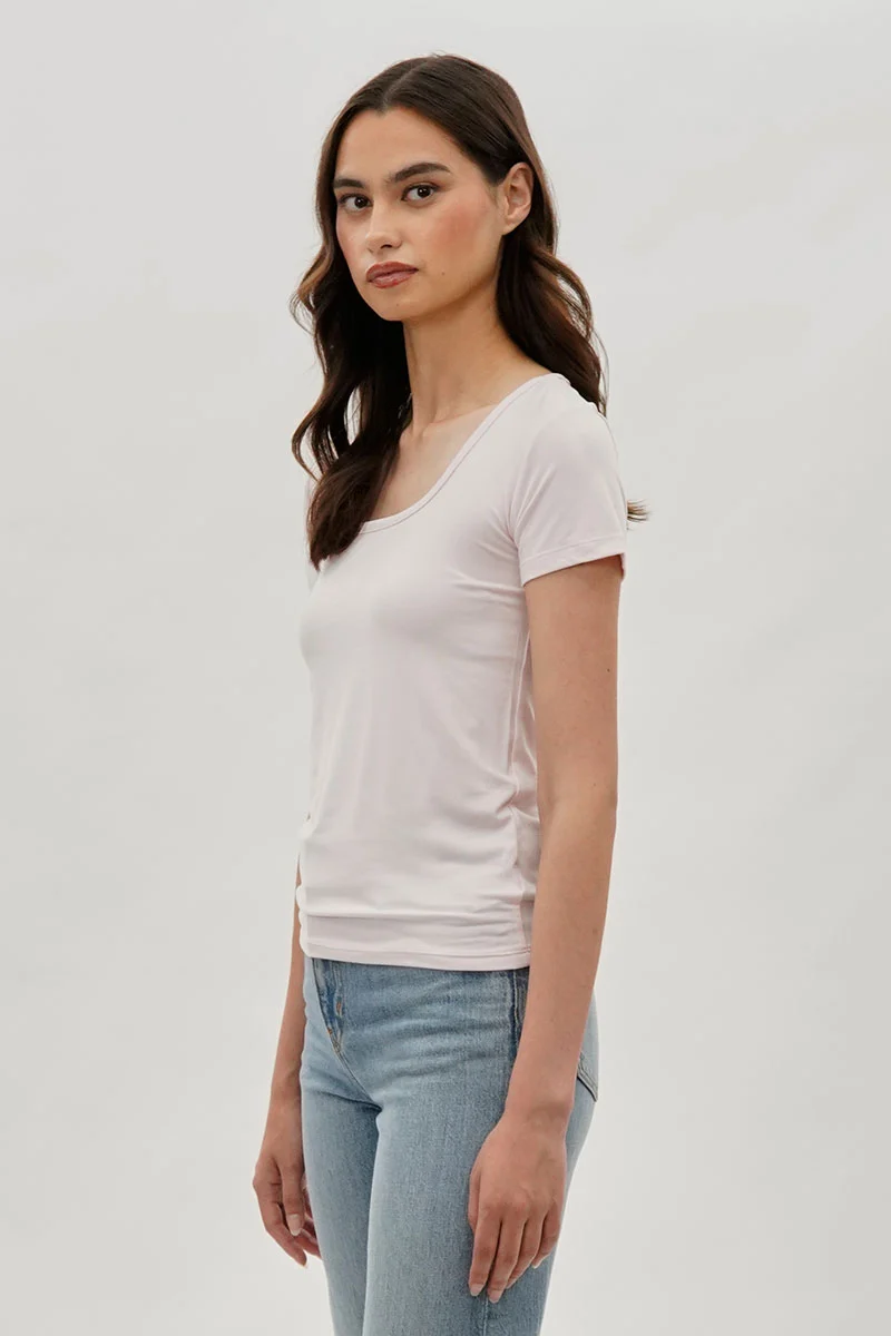 Square Neck Tee - Blush - Image 2