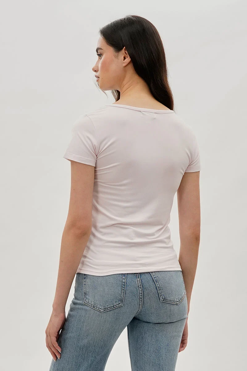 Square Neck Tee - Blush - Image 3