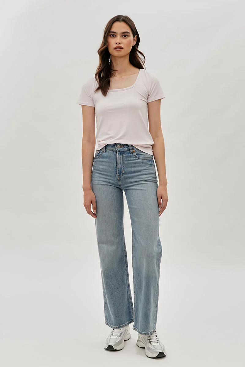 Square Neck Tee - Blush - Image 5