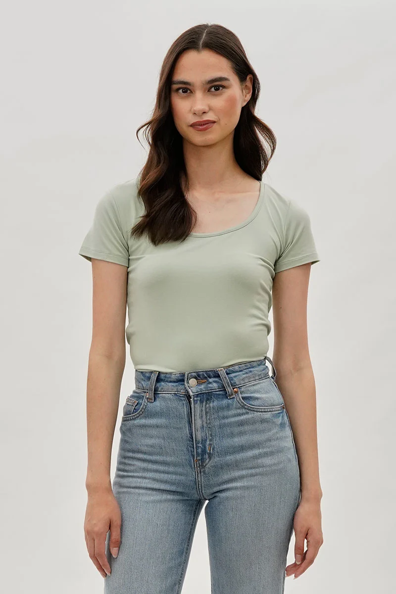 Square Neck Tee - Mint
