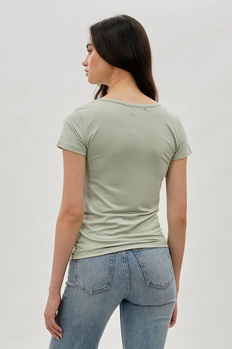 Square Neck Tee - Mint - Image 3