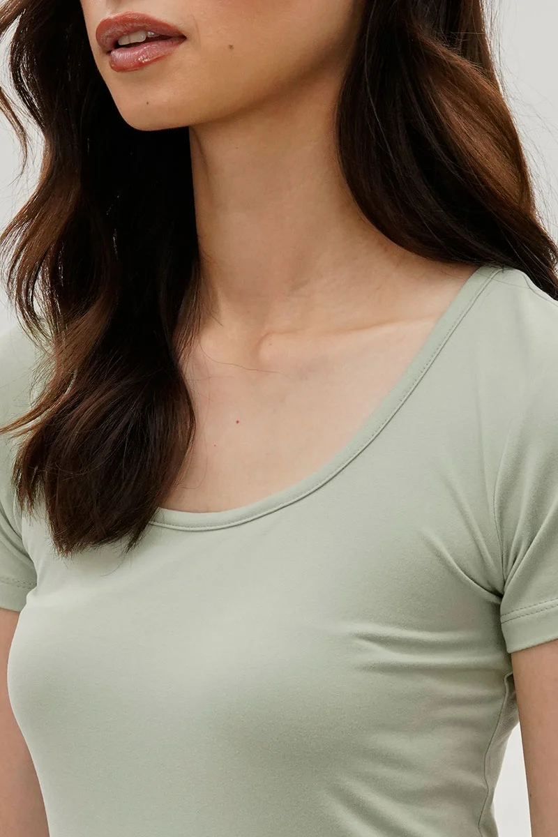 Square Neck Tee - Mint - Image 4