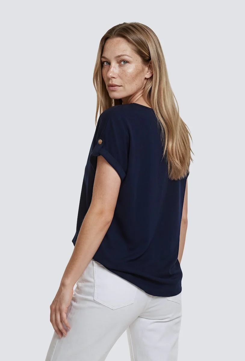 Contrast Tee - Navy - Image 2