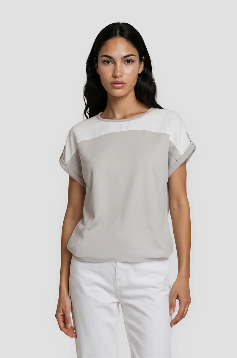 Contrast Tee - Stone
