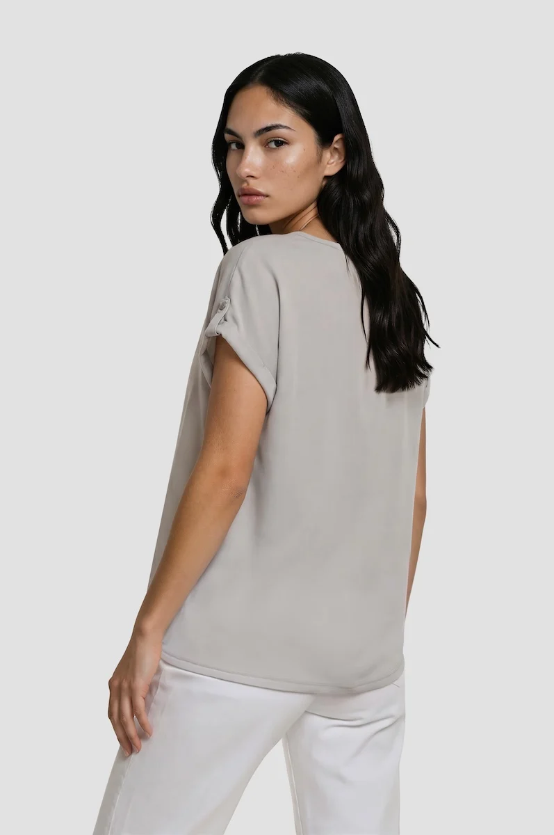 Contrast Tee - Stone - Image 2