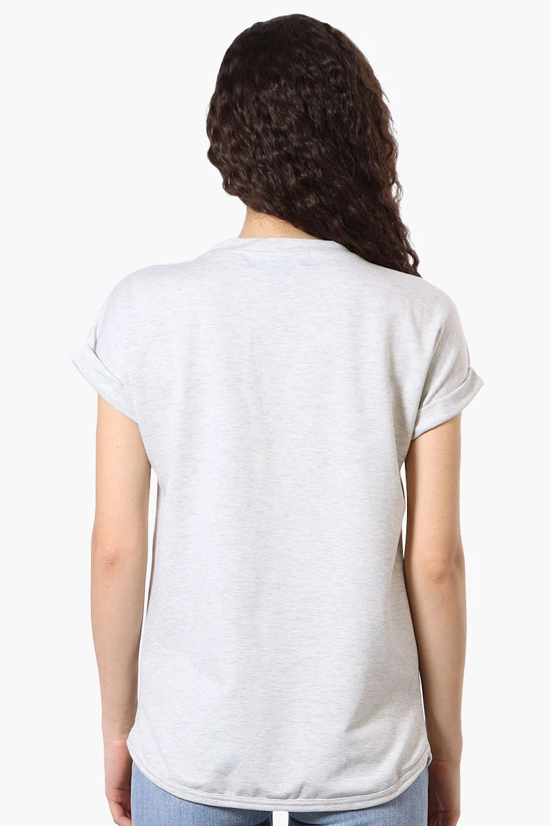 Sport Basic Cuffed Sleeve Tee - Grey - Image 3