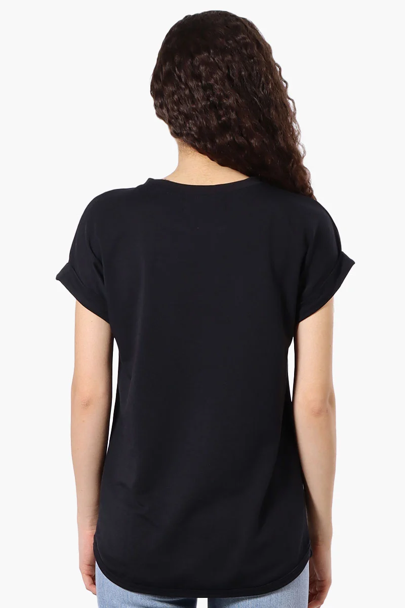 Sport Basic Cuffed Sleeve Tee - Black - Image 3