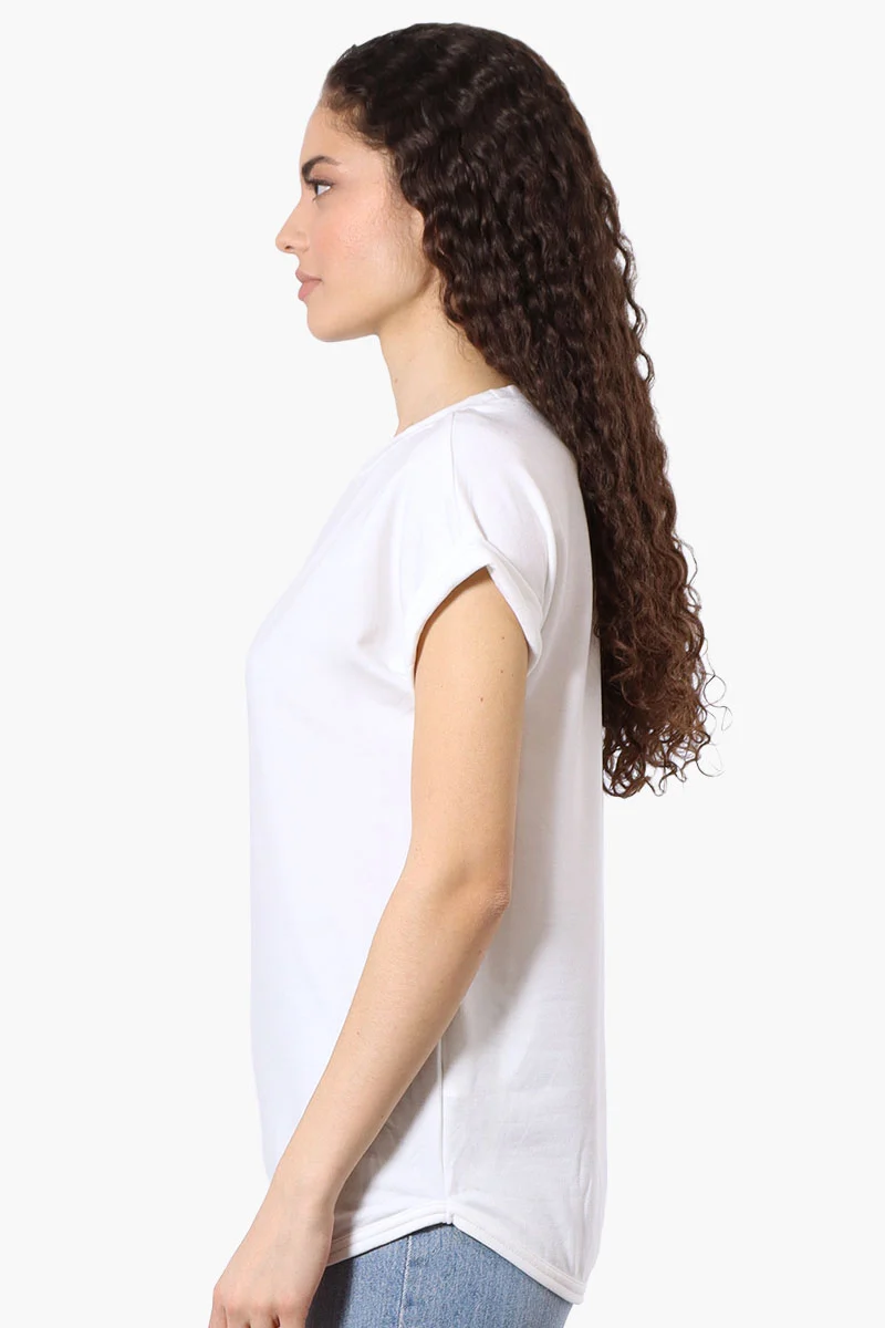 Sport Basic Cuffed Sleeve Tee - White - Image 2