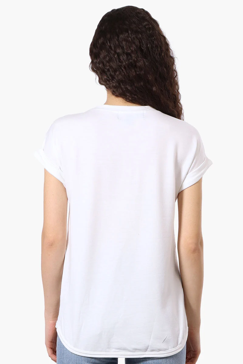 Sport Basic Cuffed Sleeve Tee - White - Image 3