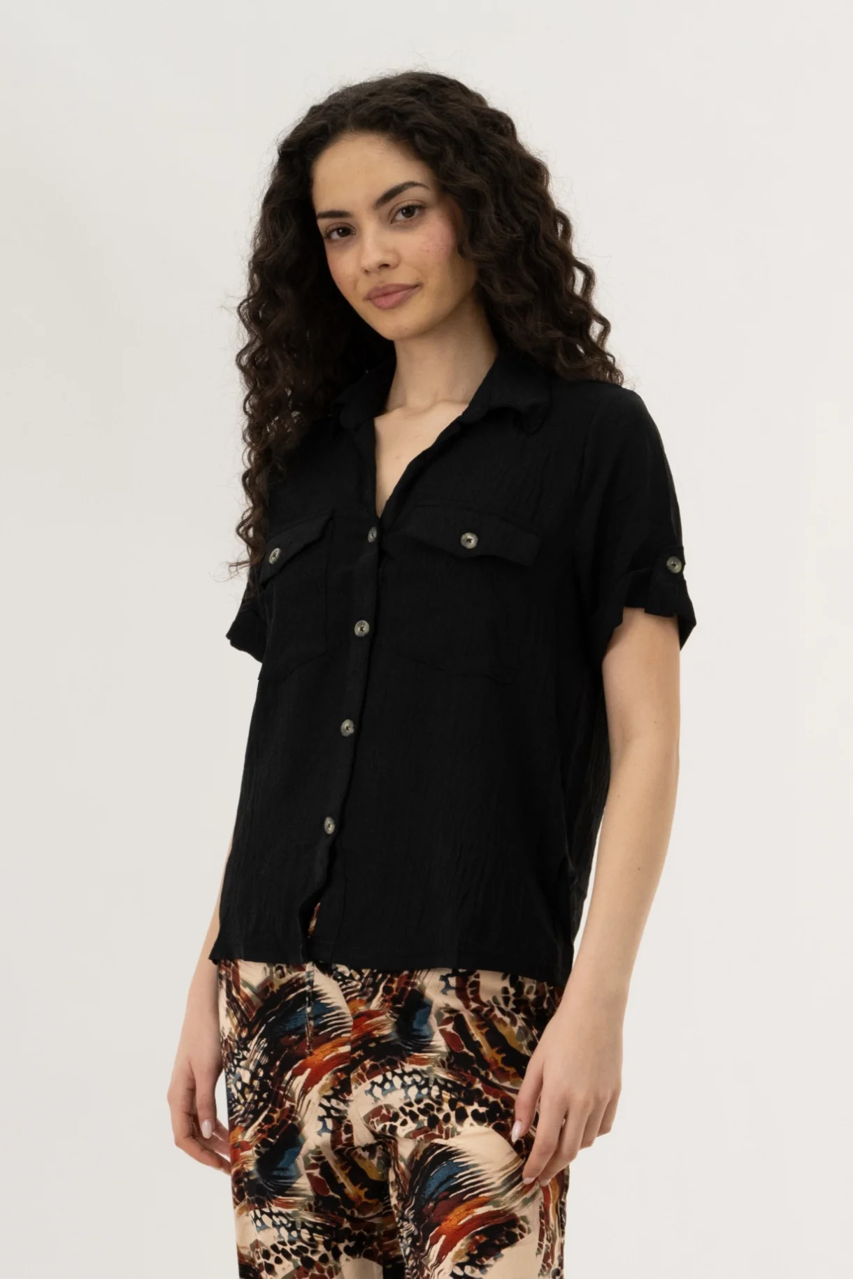 Button Down Shirt - Black - Image 2