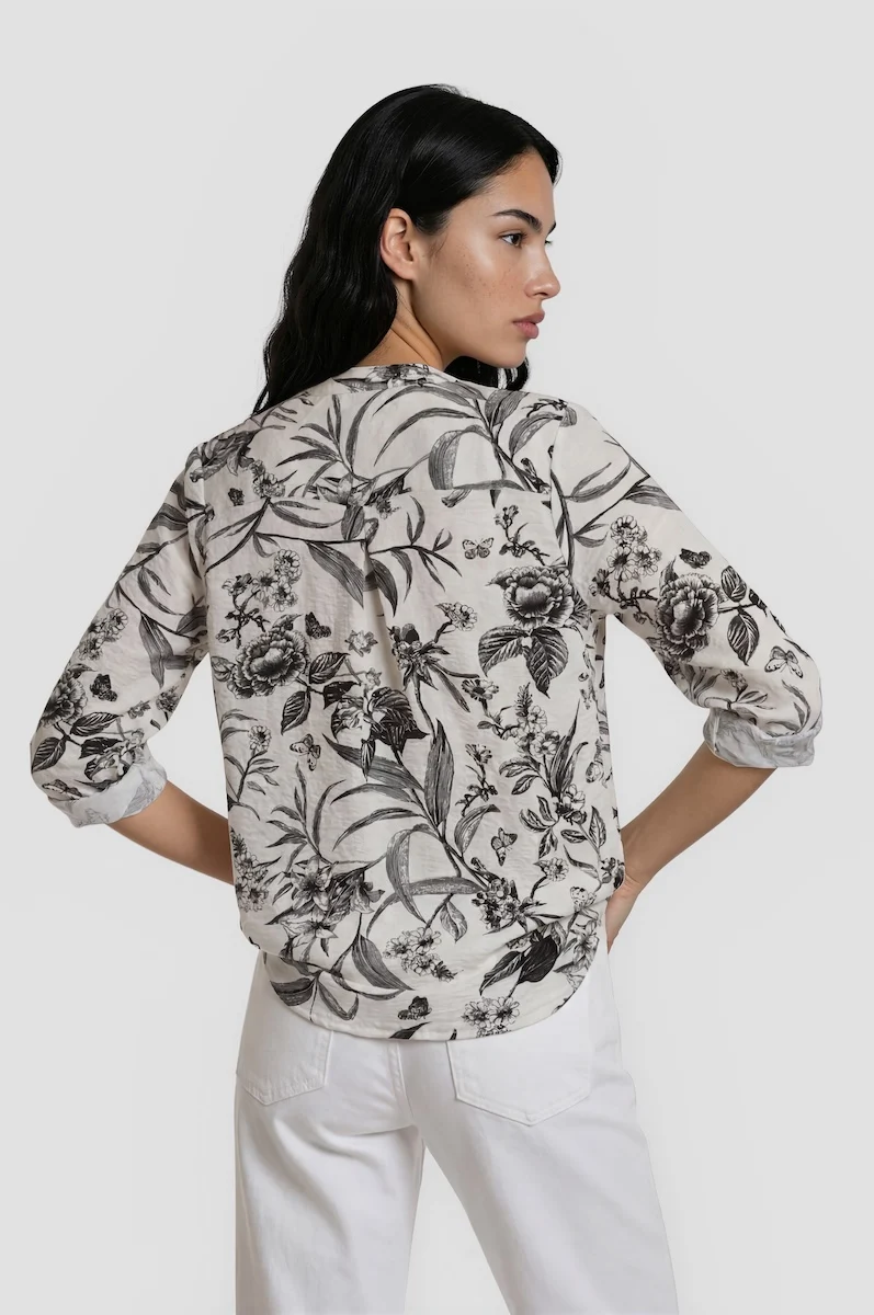 Long Sleeve Button Down Shirt - White - Image 2