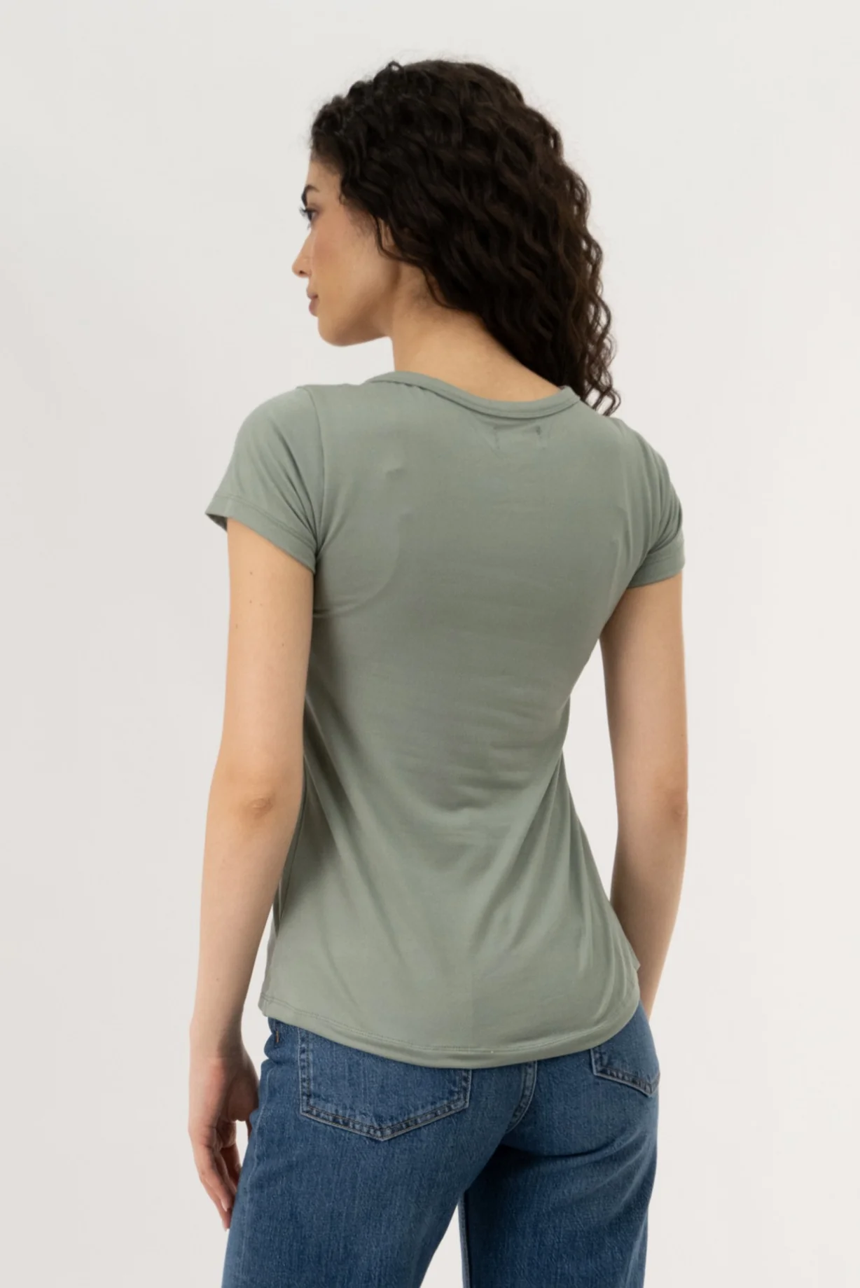 Henley With Zipper Tee - Green - Image 3