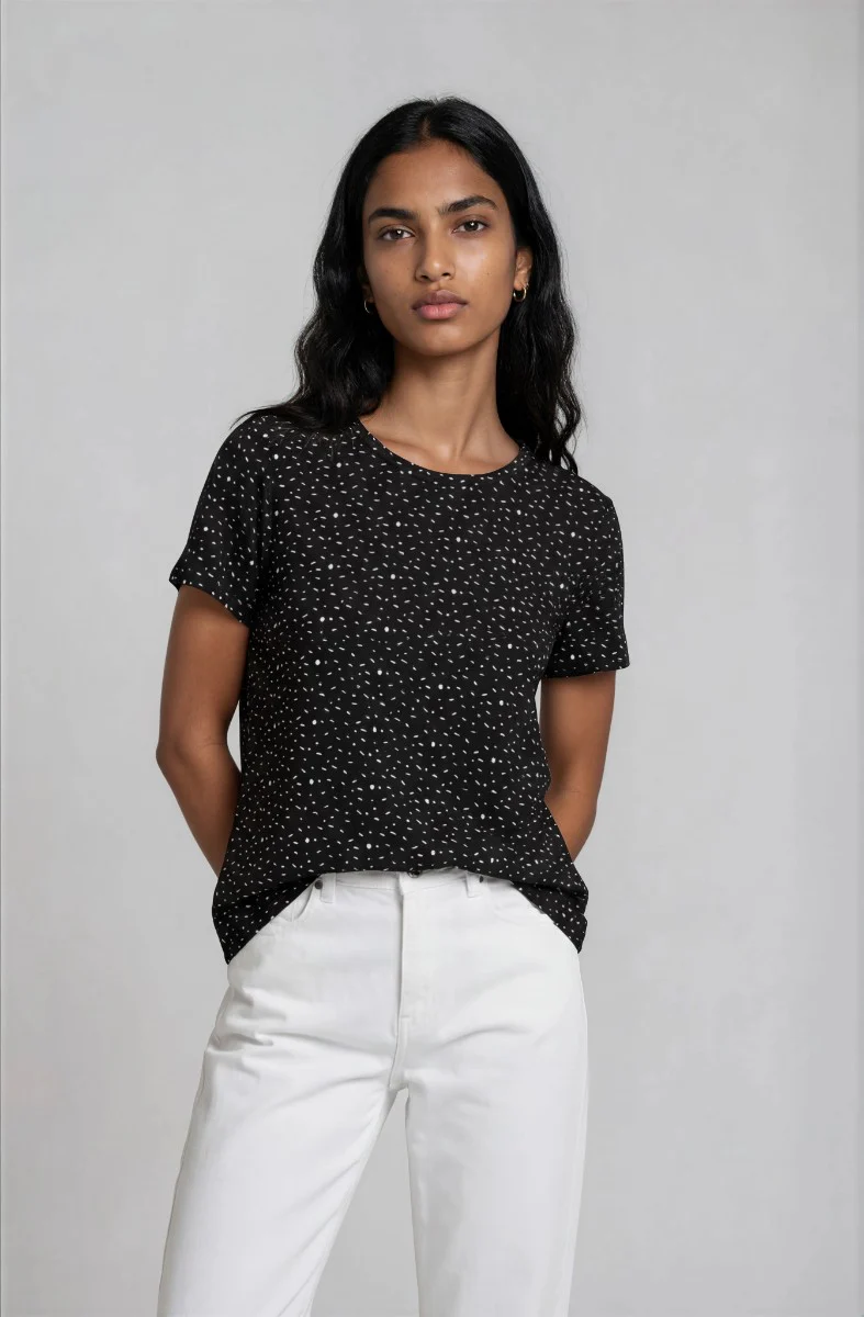 Short Sleeve Crew Neck Tee - Black