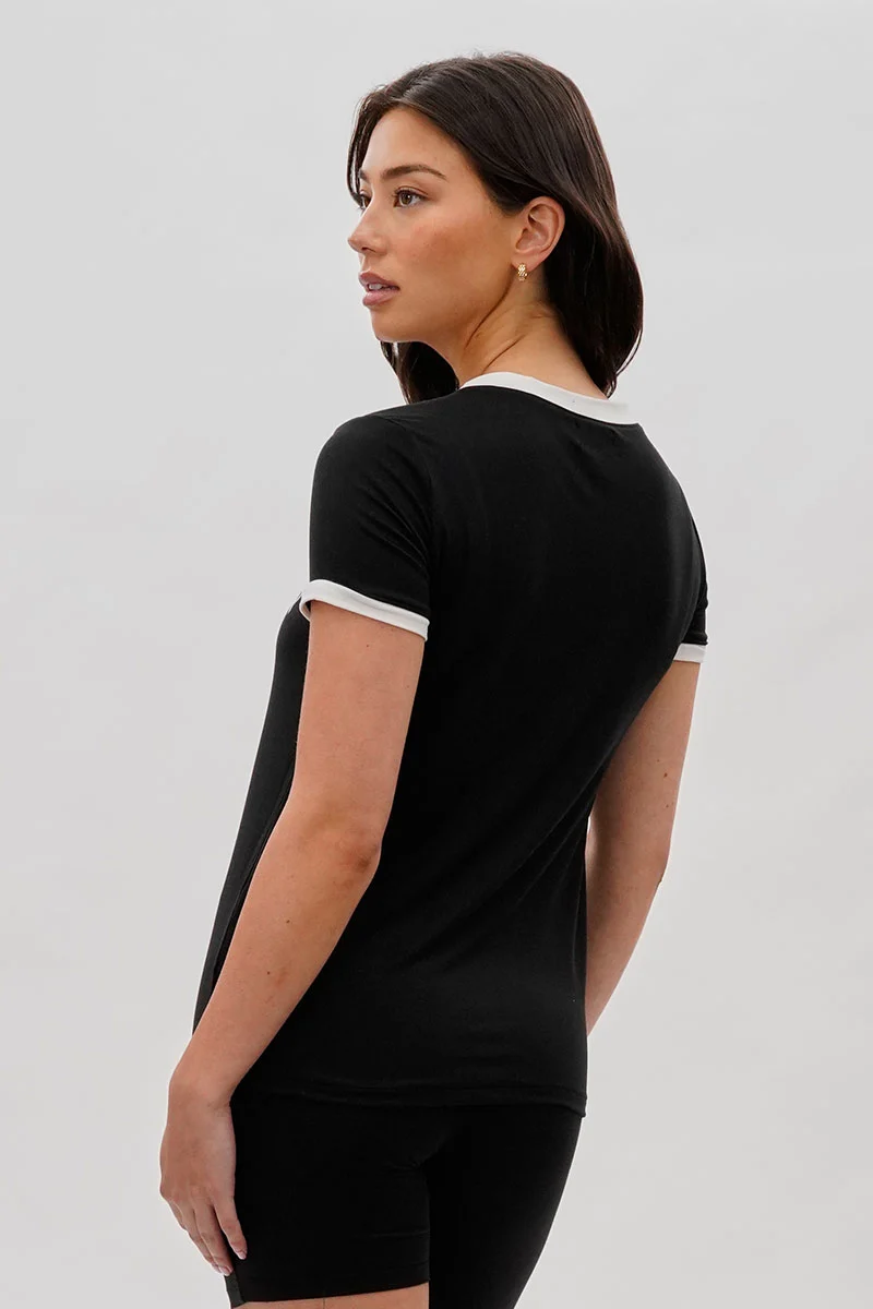 Vintage Arizona Graphic Ringer Tee - Black - Image 3