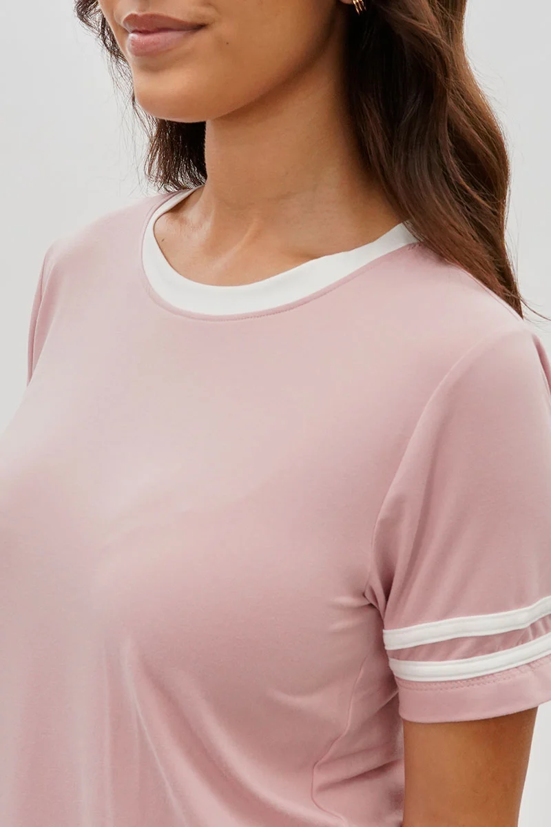 Vintage Striped Ringer Tee - Pink - Image 4