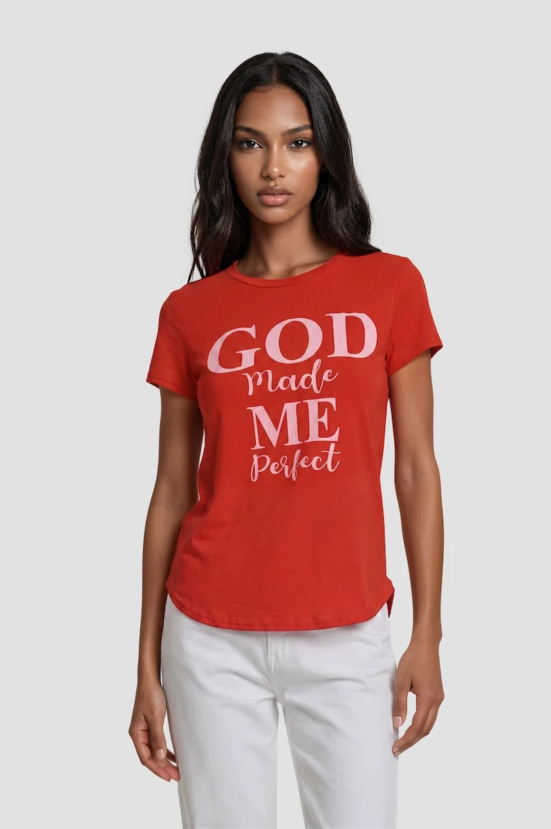 Short Sleeve Printed Tee - Red
