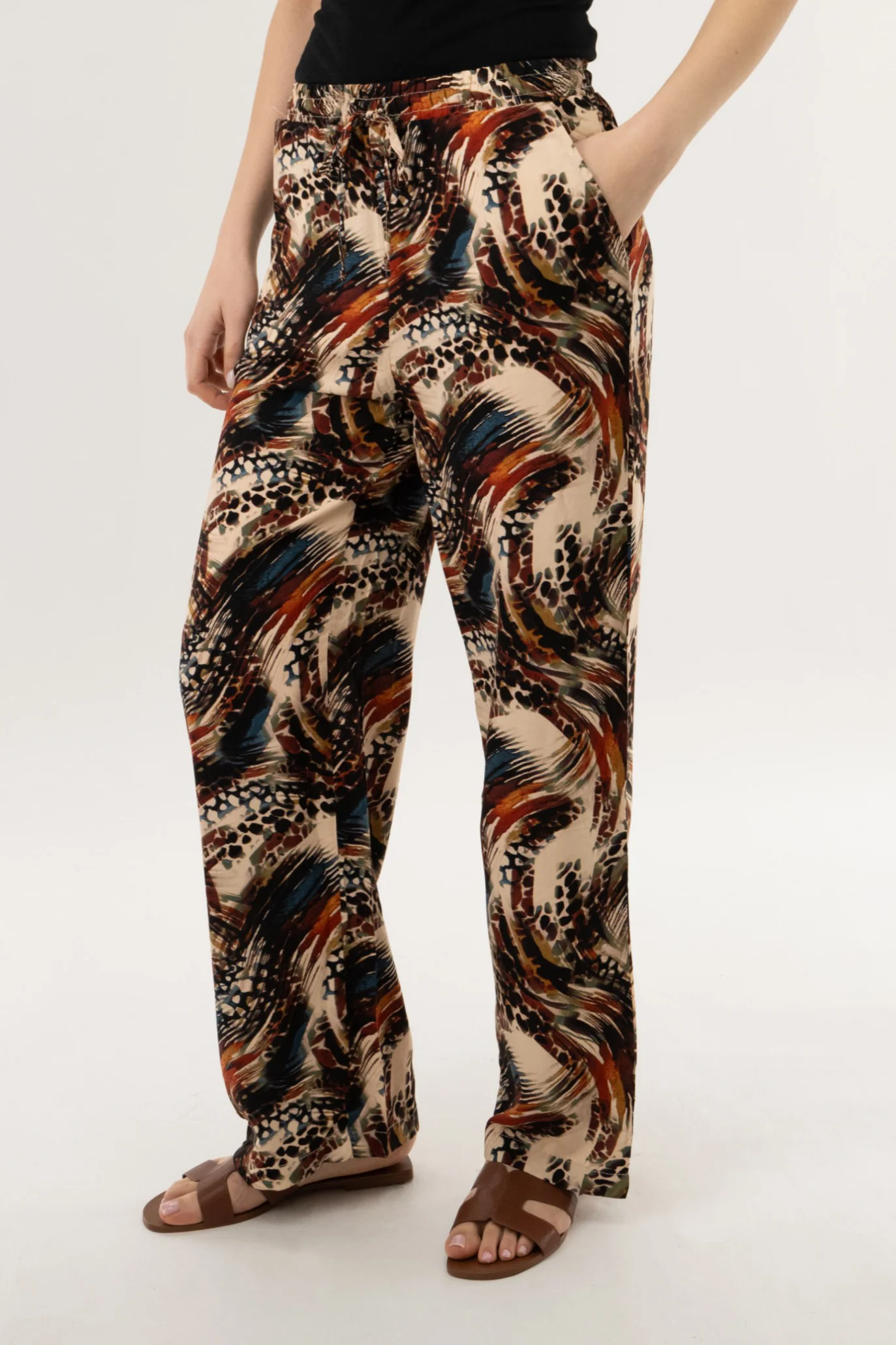 Palazzo Pants - Brown - Image 2