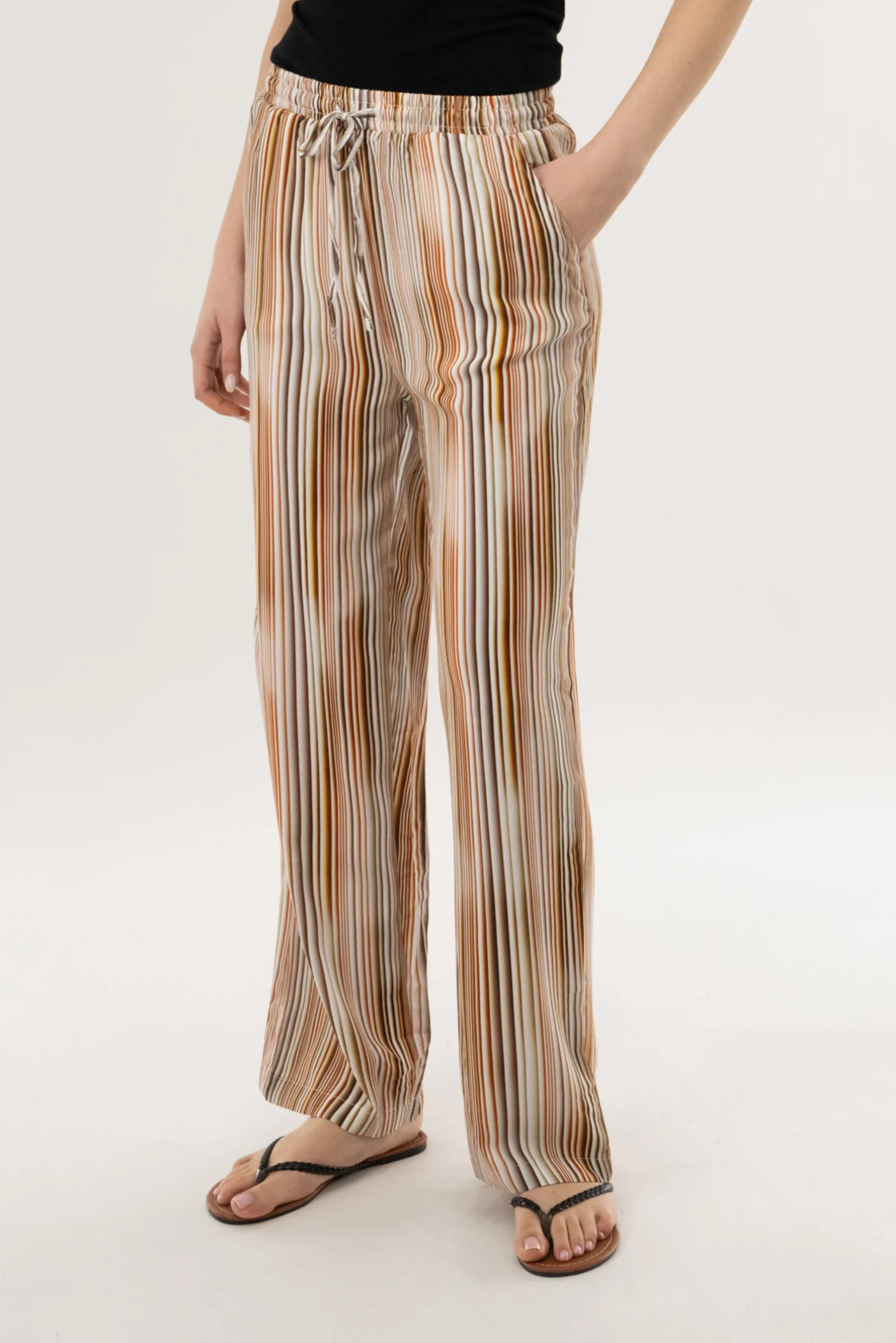 Palazzo Striped Pants - Multi - Image 2