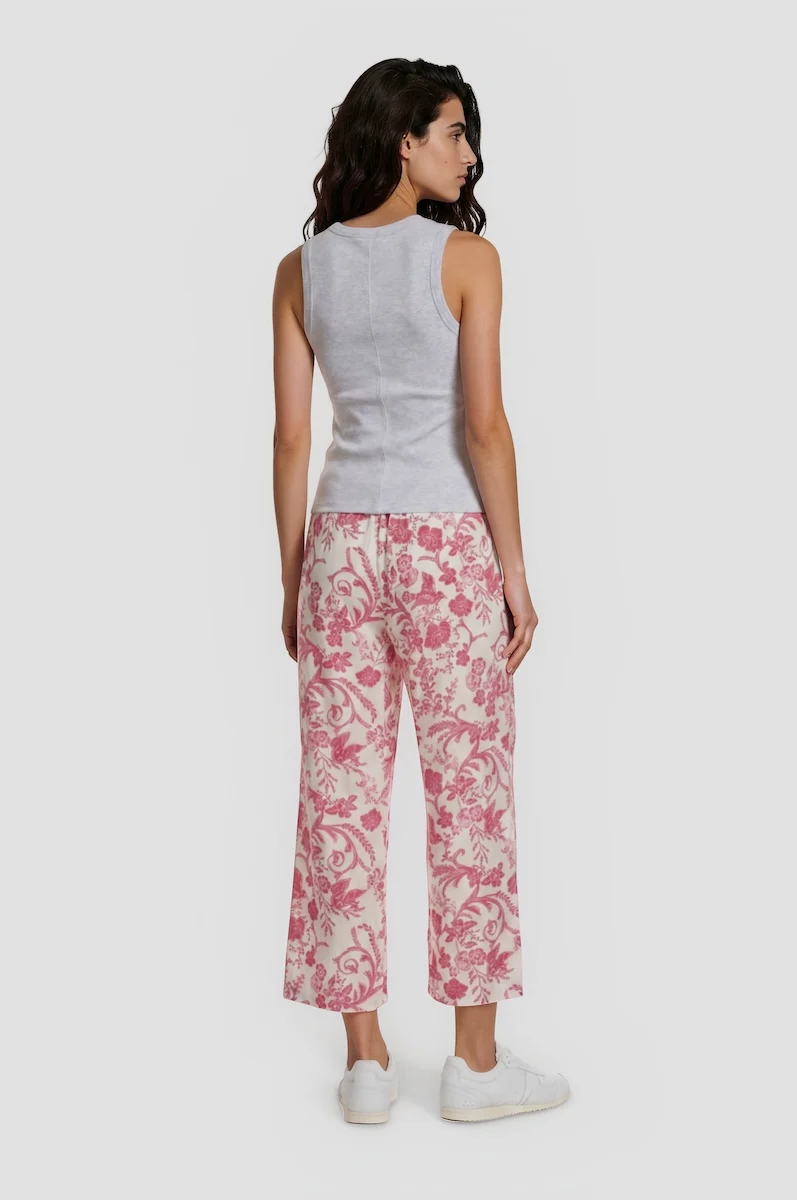 Cropped Wide Leg Pants - Pink - Image 2