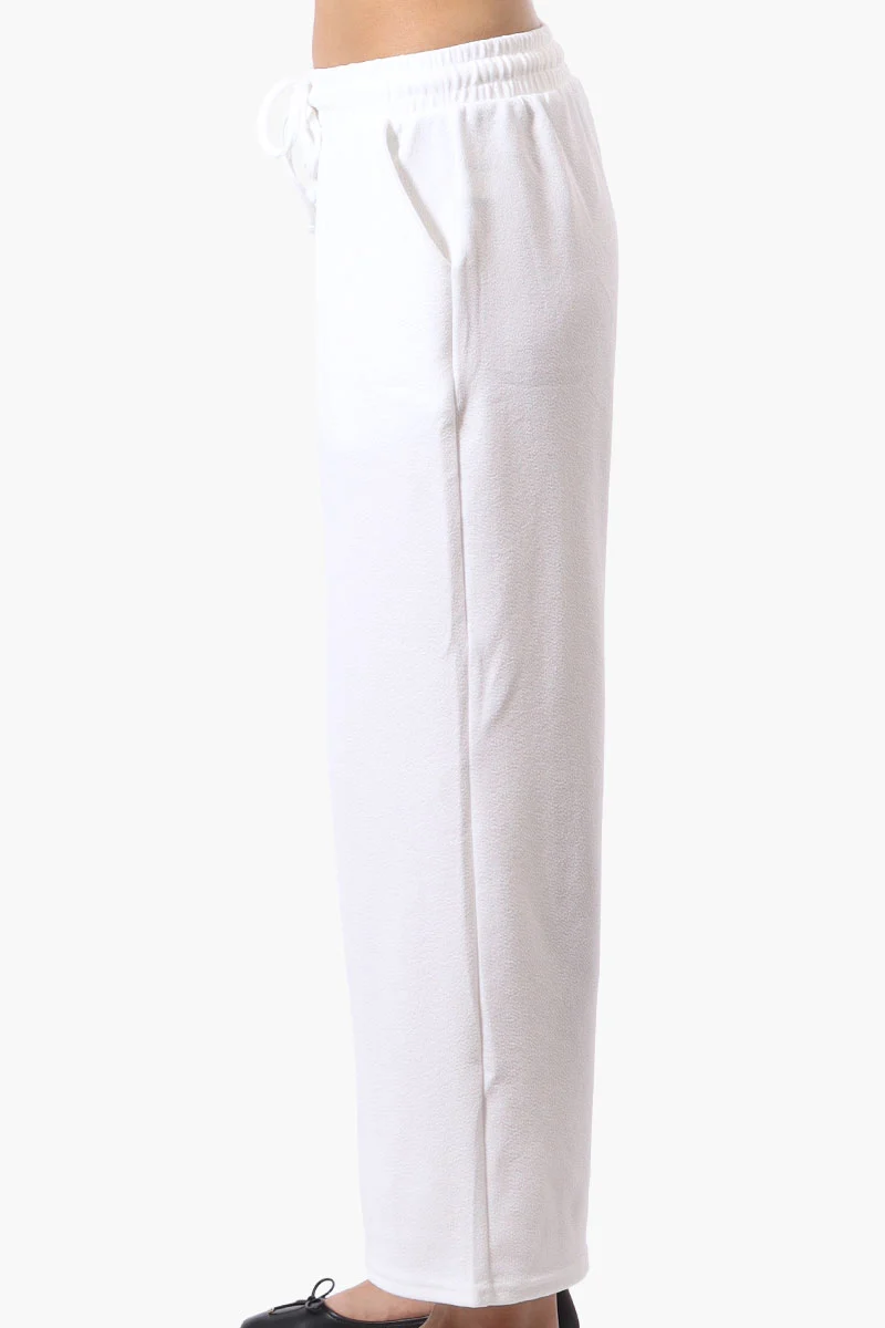 Tie Waist Wide Leg Pants - White - Image 2