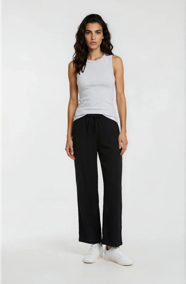 Drawstring Everyday Pants - Black