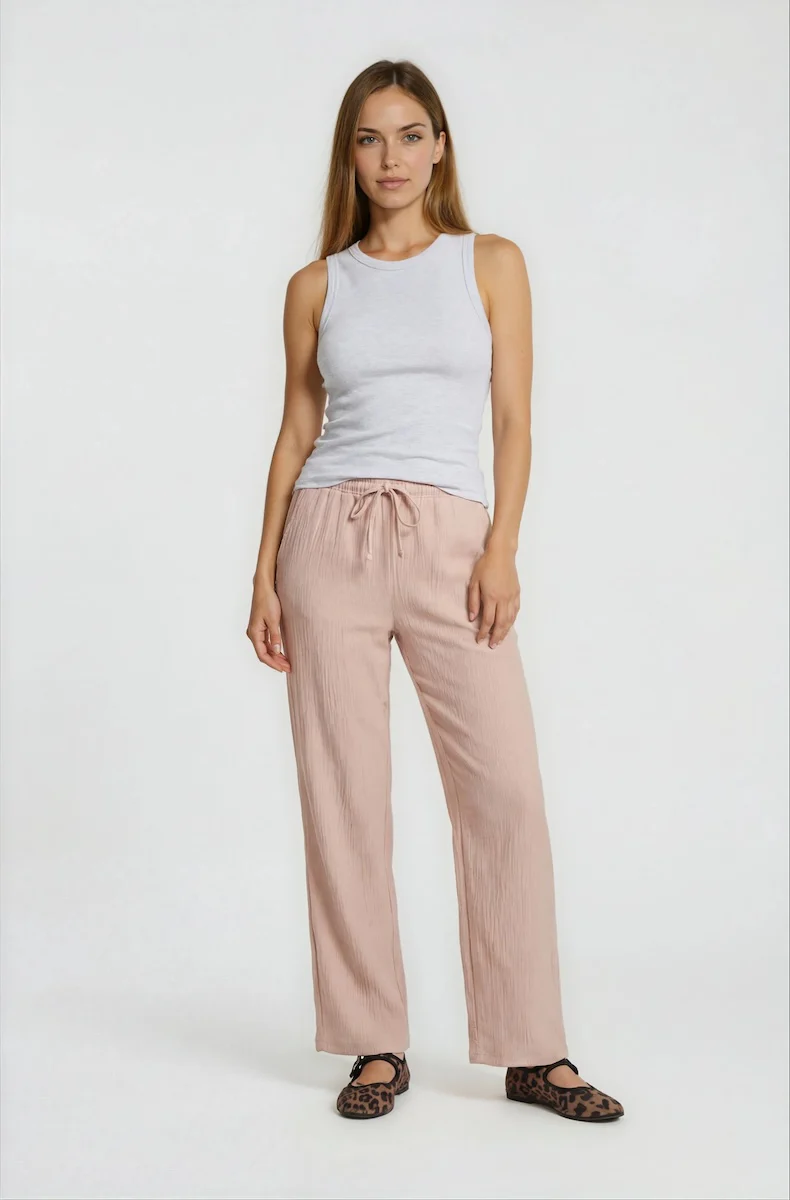 Drawstring Everyday Pants - Blush