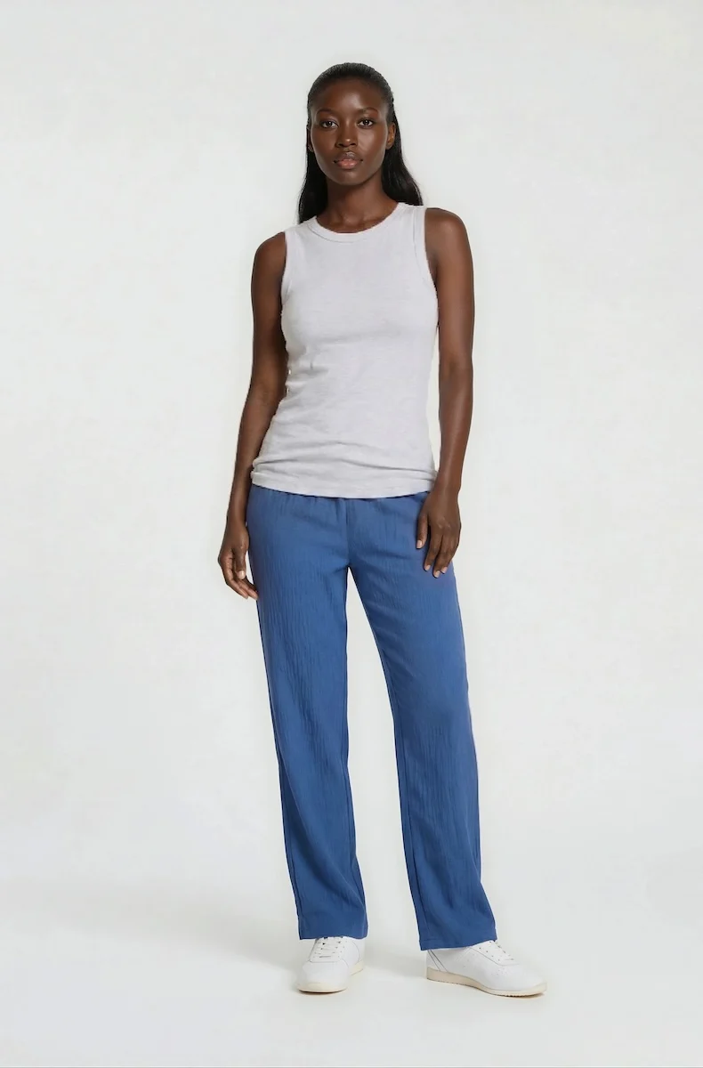 Drawstring Everyday Pants - Blue