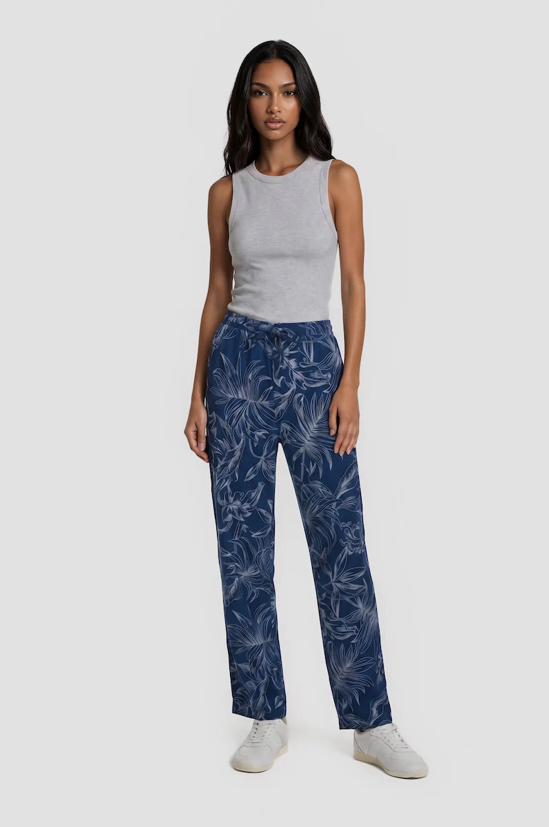Lightweight Drawstring Pants - Blue
