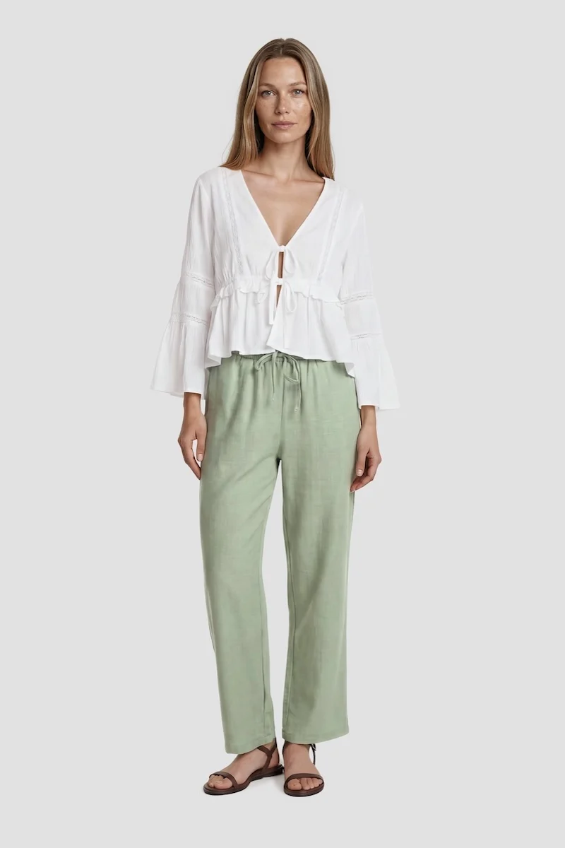 Tie-Up Pants - Green