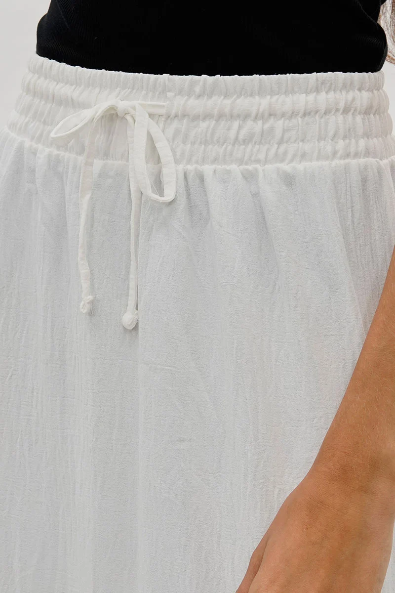 Vintage Tiered Cinched Skirt - White - Image 4