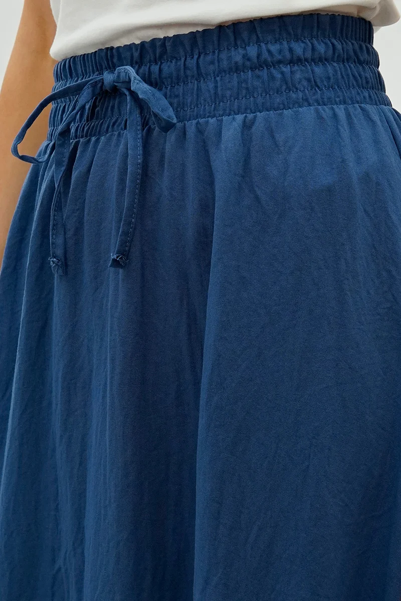 Tiered Cinched Skirt - Blue - Image 4