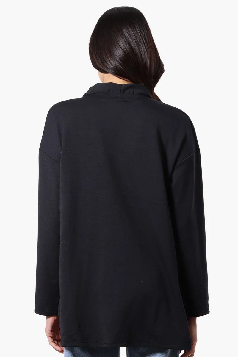 Sport Long Sleeve Wrap Cardigan - Black - Image 3
