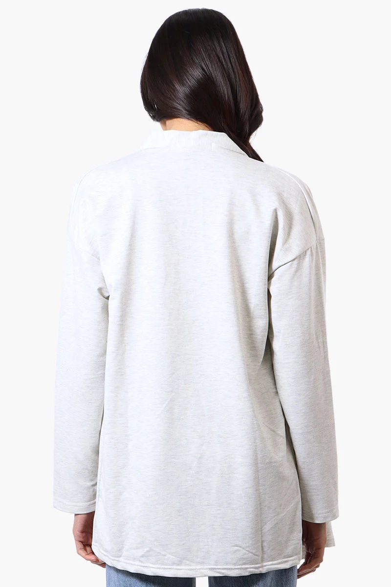 Sport Long Sleeve Wrap Cardigan - Stone - Image 3
