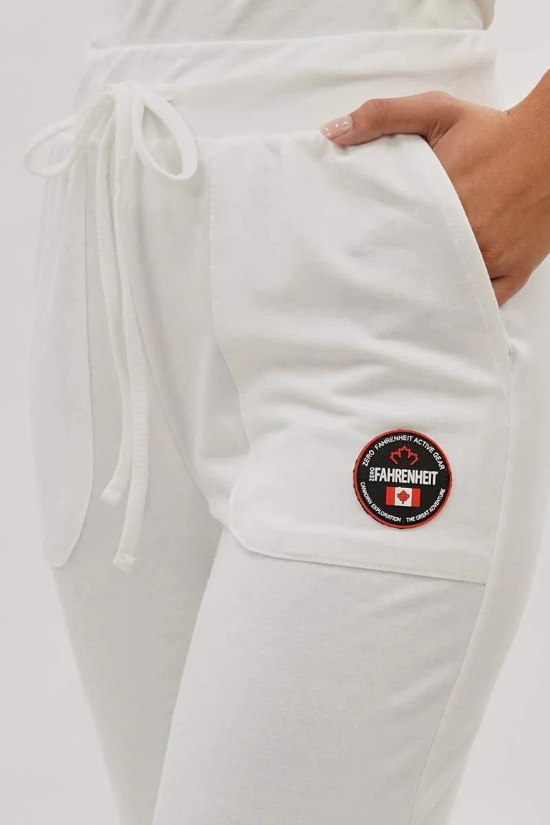 Drawstring Sweatpants - White - Image 4