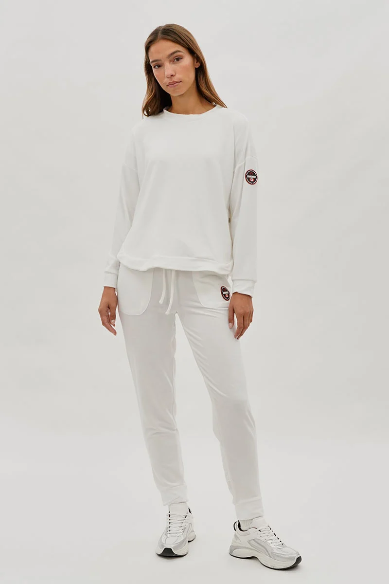 Drawstring Sweatpants - White - Image 5