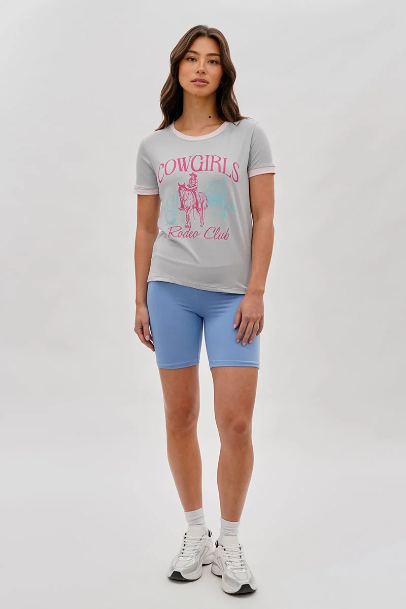 High-Waisted Biker Shorts - Blue - Image 5