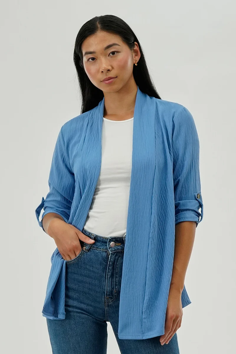 Lightweight Wrap Cardigan - Blue