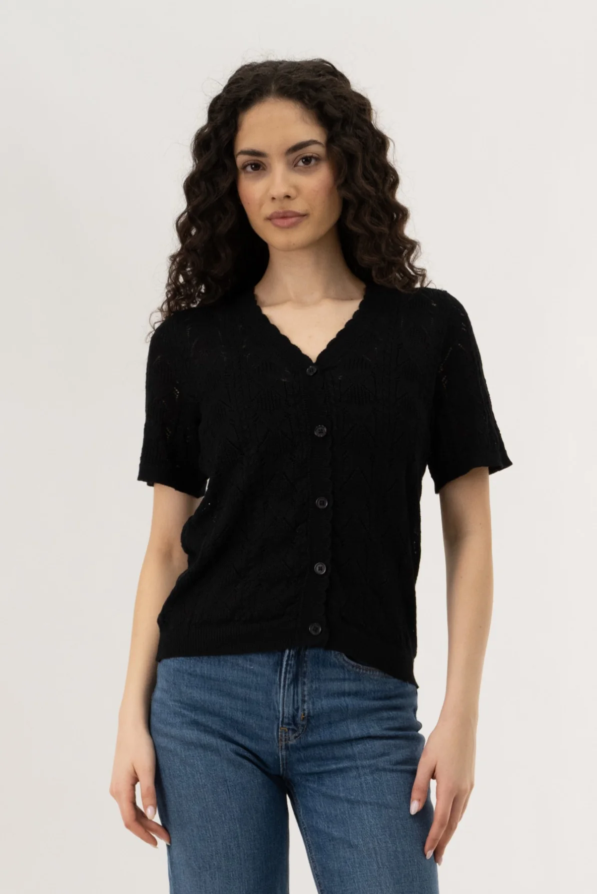 Button Down Cardigan - Black
