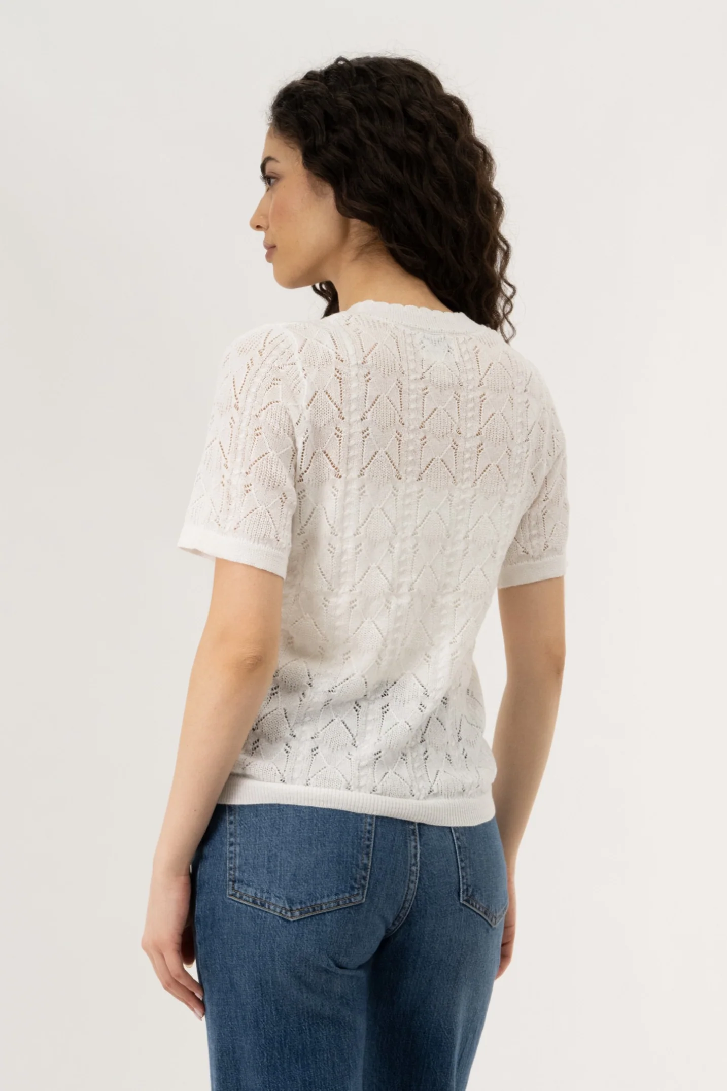 Button Down Cardigan - White - Image 3