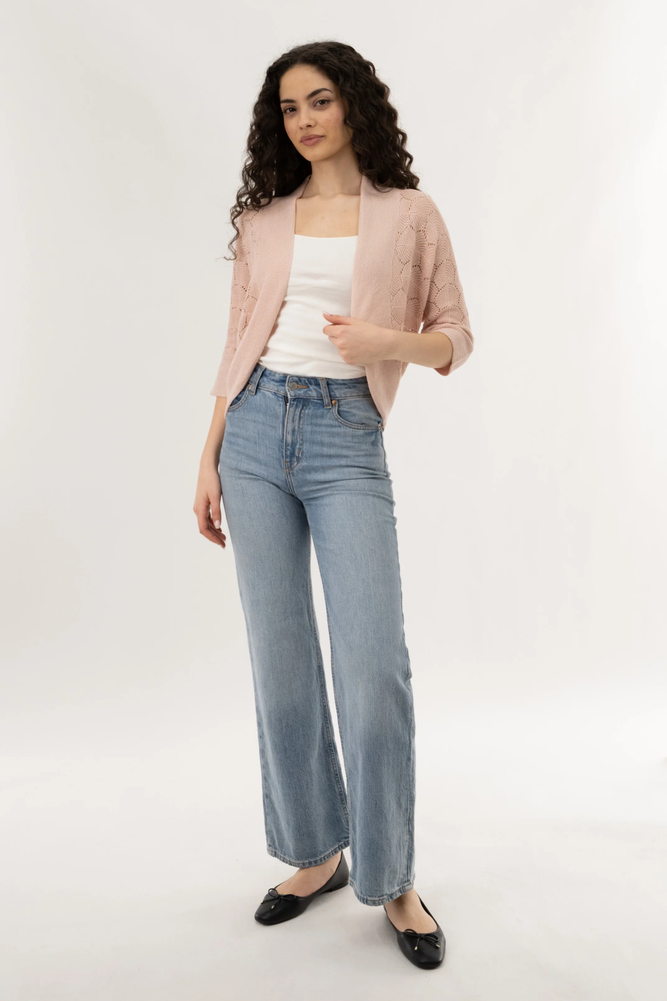 3/4 Sleeve Shrug Cardigan - Blush - Image 5