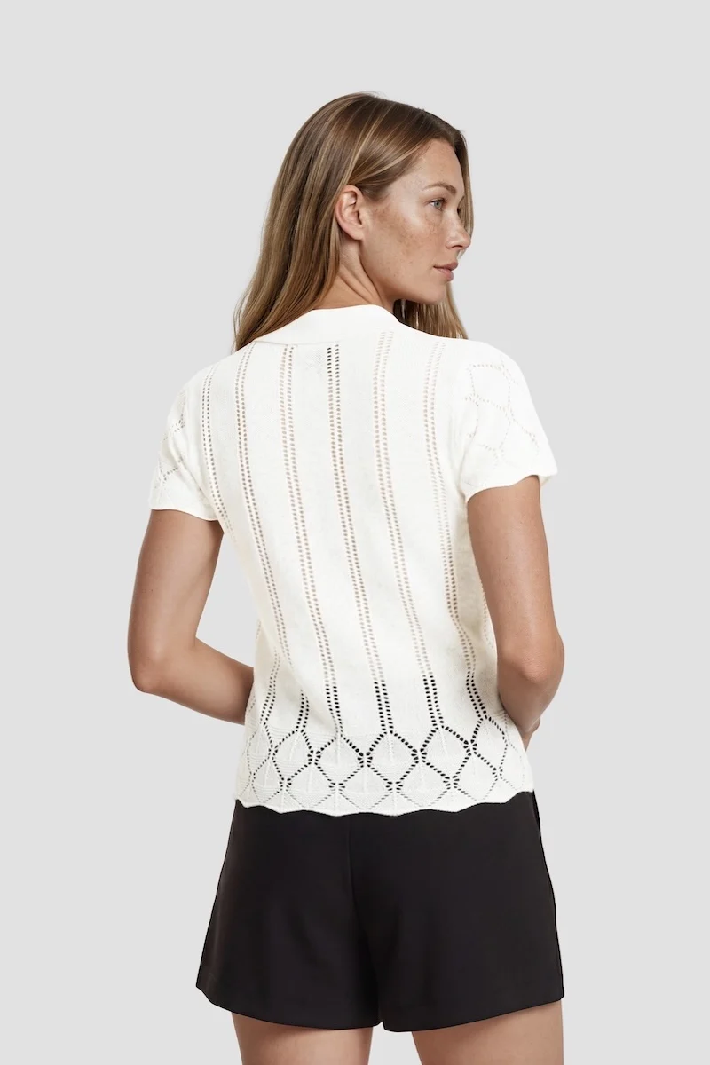Short Sleeve Open Cardigan - White - Image 2