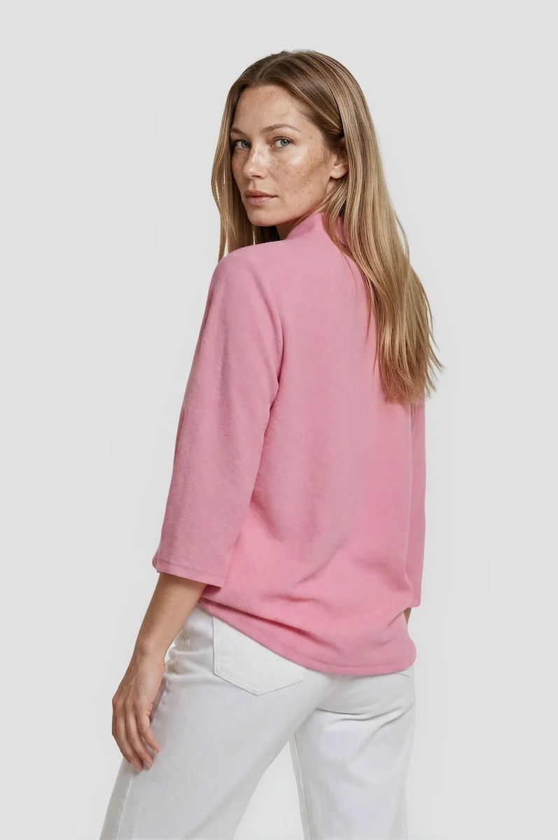 Roll Up Open Blazer - Pink - Image 2