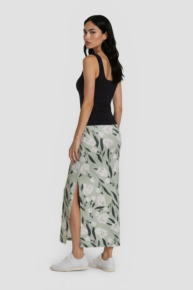 Floral Maxi Skirt - Mint - Image 2