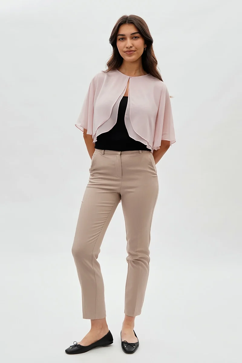 Double Layered Chiffon Light Cardigan - Blush - Image 5