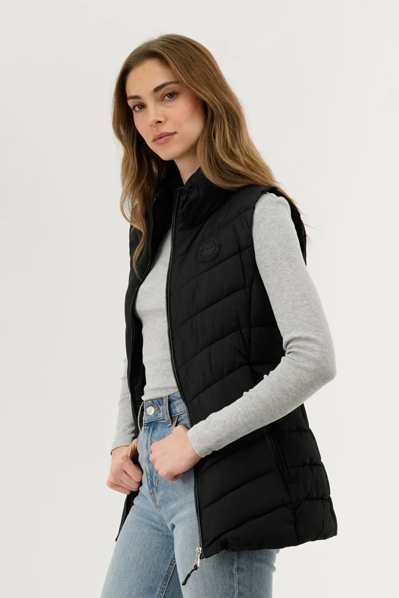 Chevron Quilted Vest - Black - Image 2