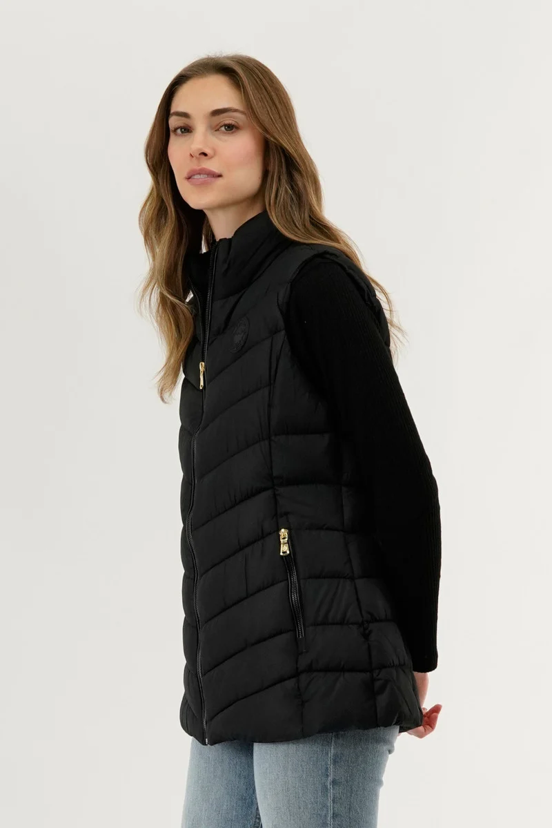 Chevron Quilted Vest - Black - Image 2