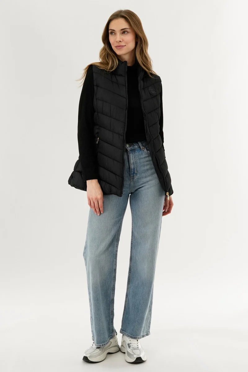 Chevron Quilted Vest - Black - Image 5