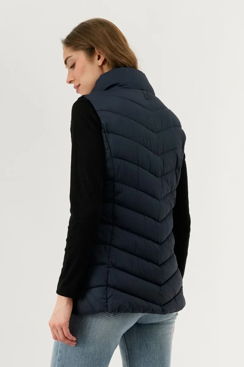 Chevron Quilted Vest - Navy - Image 3